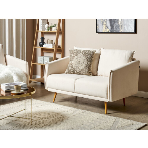 Beliani Sofa 2 Seater MAURA Fabric Light Beige 1