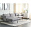 Beliani Corner Sofa 4 Seater VINTERBRO Velvet Grey Right Hand 3