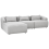 Beliani Corner Sofa 3 Seater SVANSELE Fabric Light Grey Right Hand 4