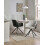Beliani Set of 2 Dining Chairs LITHIA Fabric Black/ White 2