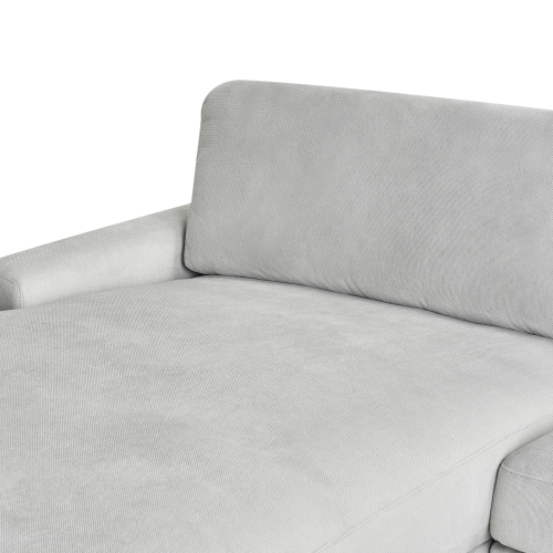 Beliani Corner Sofa 3 Seater MALOY Chenille Light Grey Right Hand 1