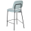 Beliani Set of 2 Bar Chairs DUETTE Fabric Light Blue 6