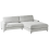 Beliani Corner Sofa 3 Seater MALOY Chenille Light Grey Left Hand 4