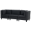 Beliani Modular Sofa 3 Seater UNSTAD Black Fabric 5