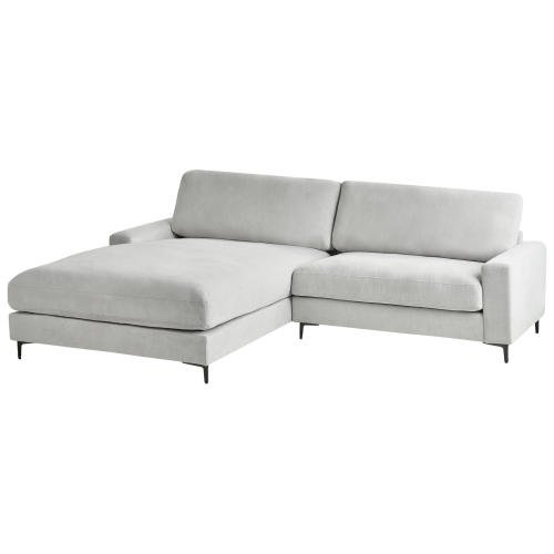Beliani Corner Sofa 3 Seater MALOY Chenille Light Grey Right Hand 1