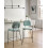 Beliani Set of 2 Bar Chairs DUETTE Fabric Light Blue 2
