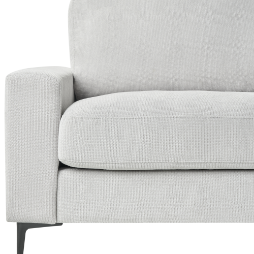Beliani Corner Sofa 3 Seater MALOY Chenille Light Grey Left Hand 1