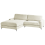 Beliani Corner Sofa 3 Seater MALOY Chenille Off-White Right Hand 7