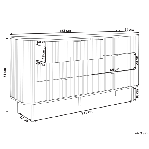 Beliani 6 Drawer Chest BRADLEY Dark Brown 2