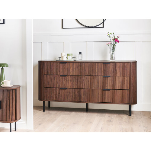 Beliani 6 Drawer Chest BRADLEY Dark Brown 1