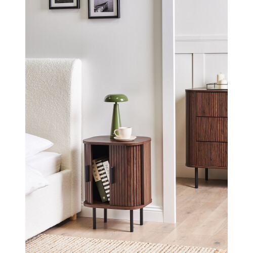 Beliani Bedside Table BRADLEY Dark Brown 2