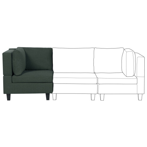 Beliani Corner Seat UNSTAD Fabric Dark Green 1