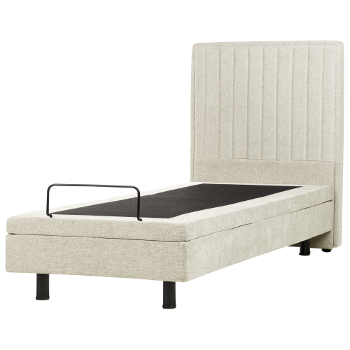 Beliani Adjustable Bed Fabric CASTELLAN 90 x 200 cm (EU Single) Beige 1