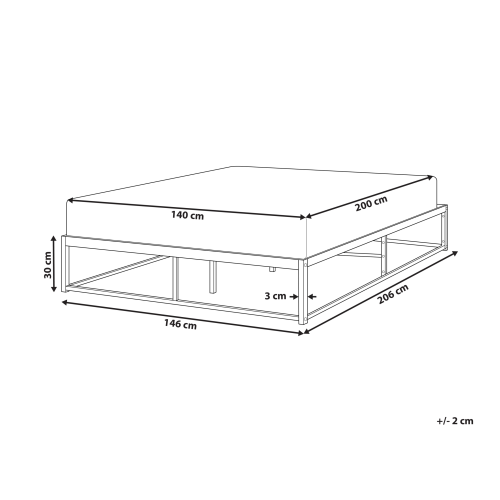 Beliani Bed Metal VIRY 140 x 200 cm (EU Double) Black 2