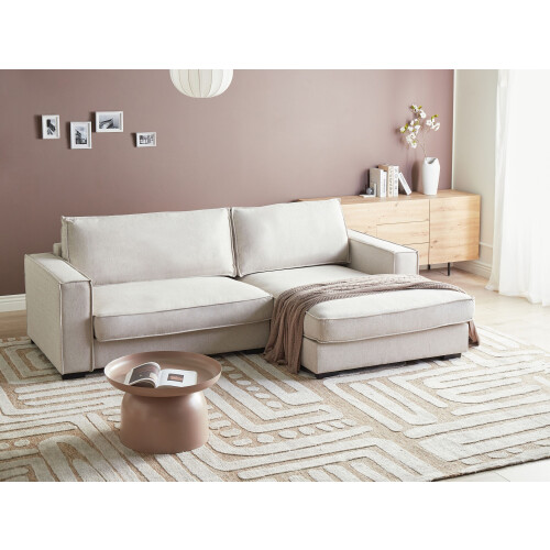 Beliani Corner Sofa RENDERS Fabric Light Beige Left Hand 1