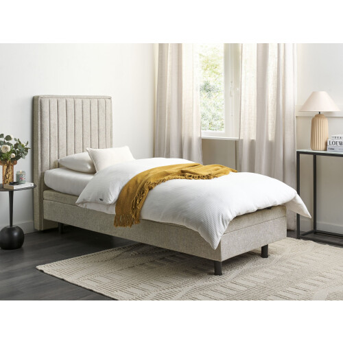 Beliani Adjustable Bed Fabric CASTELLAN 80 x 200 cm (EU Small Single) Beige 1