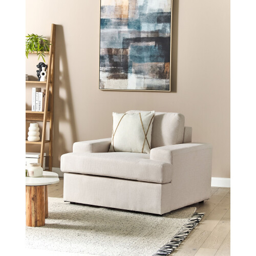 Beliani Armchair ALLA Fabric Light Beige 1