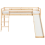 Beliani Mid Sleeper Bed Pine Wood STAPLE 90 x 200 cm (EU Single) with Slide Light Brown 4