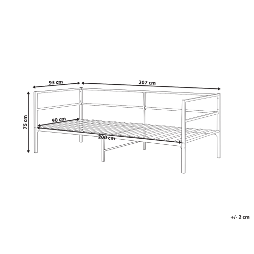 Beliani Bed Metal BATTUT 90 x 200 cm (EU Single) Black 2