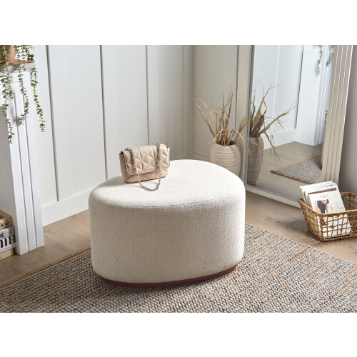 Beliani Pouffe SACO Fabric Light Beige 1