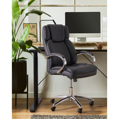 Beliani Executive Chair HONOR Faux Leather Black 1