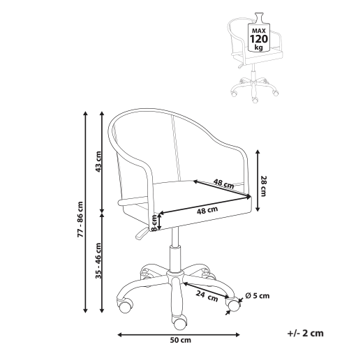 Beliani Desk Chair REDDING Faux Leather Brown 2