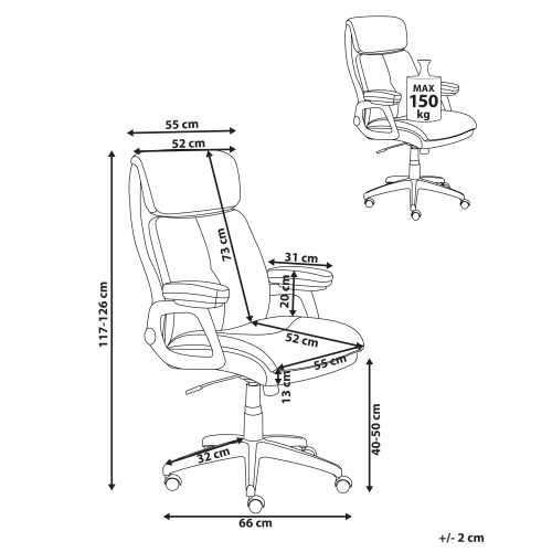 Beliani Executive Chair DIRECTOR Faux Leather Black 2