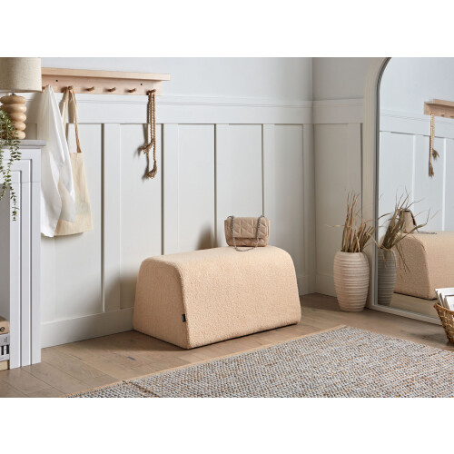 Beliani Pouffe SINCLAIR Boucle Beige 1