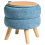 Beliani Storage Pouffe HAWLEY Chenille Blue 4