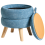 Beliani Storage Pouffe HAWLEY Chenille Blue 5