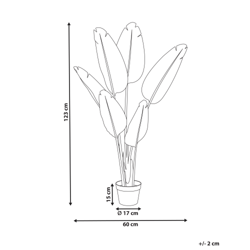 Beliani Artificial Plant BANANA TREE 123 cm Gold 2