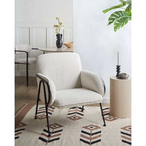 Beliani Armchair TRYSNES Fabric Light Beige 1