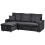 Beliani Corner Sofa Bed NASSJO Faux Linen Black Right Hand 4
