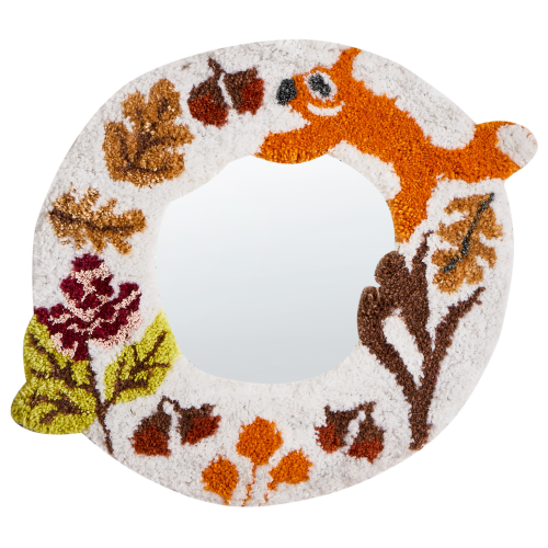 Beliani Wall Mirror BORITI 51 cm x 40 cm Cotton White 1