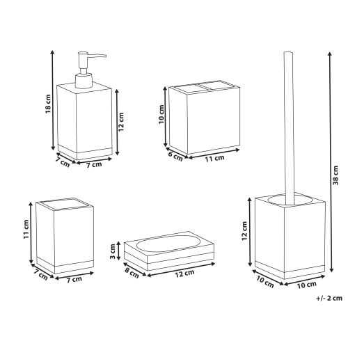 Beliani 5-Piece Bathroom Accessories Set TAPICHE Black 2
