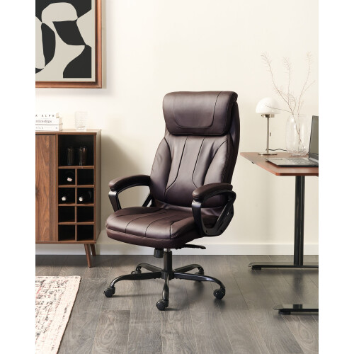 Beliani Executive Chair PROUD Faux Leather Dark Brown 1