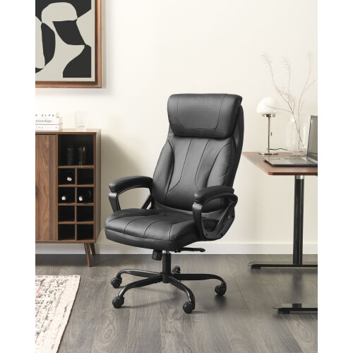 Beliani Executive Chair PROUD Faux Leather Black 1