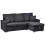 Beliani Corner Sofa Bed NASSJO Faux Linen Black Left Hand 4
