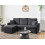 Beliani Corner Sofa Bed NASSJO Faux Linen Black Right Hand 2