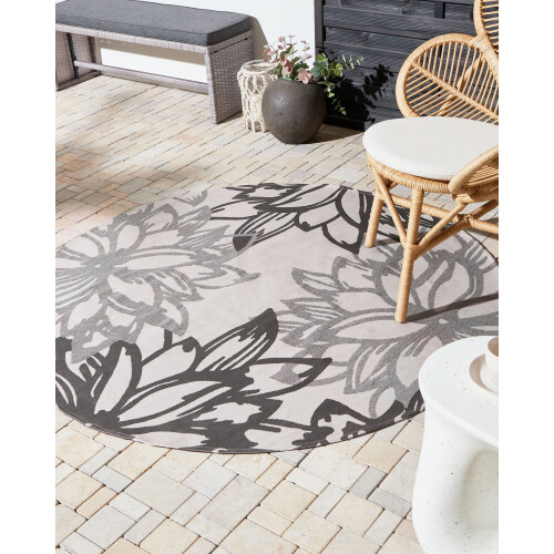 Beliani Outdoor Rug SOLAPUR Grey ø 160 cm 1