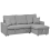 Beliani Corner Sofa Bed NASSJO Faux Linen Grey Left Hand 4