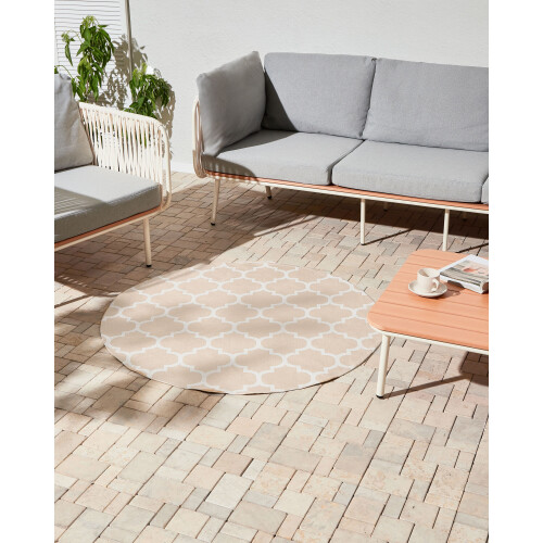 Beliani Outdoor Rug MOSORE Beige ø 120 cm 1