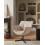 Beliani Swivel Armchair AUMA Fabric Light Beige 2