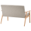 Beliani Sofa 2 Seater ESRUM Fabric Light Brown/ Grey 3