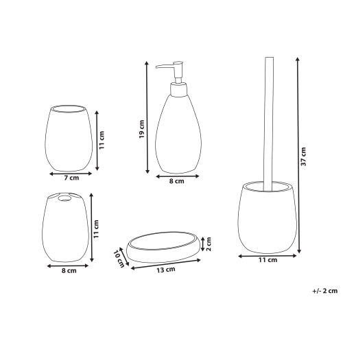 Beliani 5-Piece Bathroom Accessories Set YARAPA Purple 2