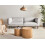 Beliani Sofa 3 Seater VORGOD Fabric Light Grey 2