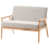 Beliani Sofa 2 Seater ESRUM Fabric Light Brown/ Grey 2