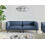 Beliani Sofa 3 Seater VORGOD Fabric Dark Blue 2