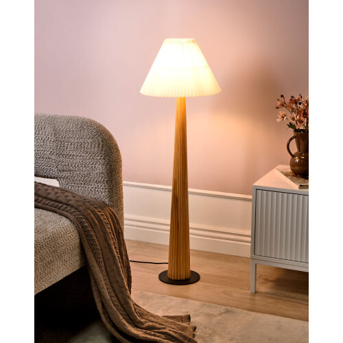 Beliani Floor Lamp ALIGIDE Wood Natural 1