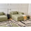 Beliani Left-Hand Chaise Longue BRANDE Fabric Light Green 2